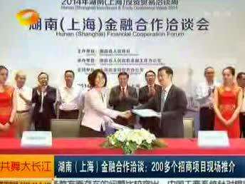 湖南（上海）金融合作洽谈：200多个招商项目现场推介